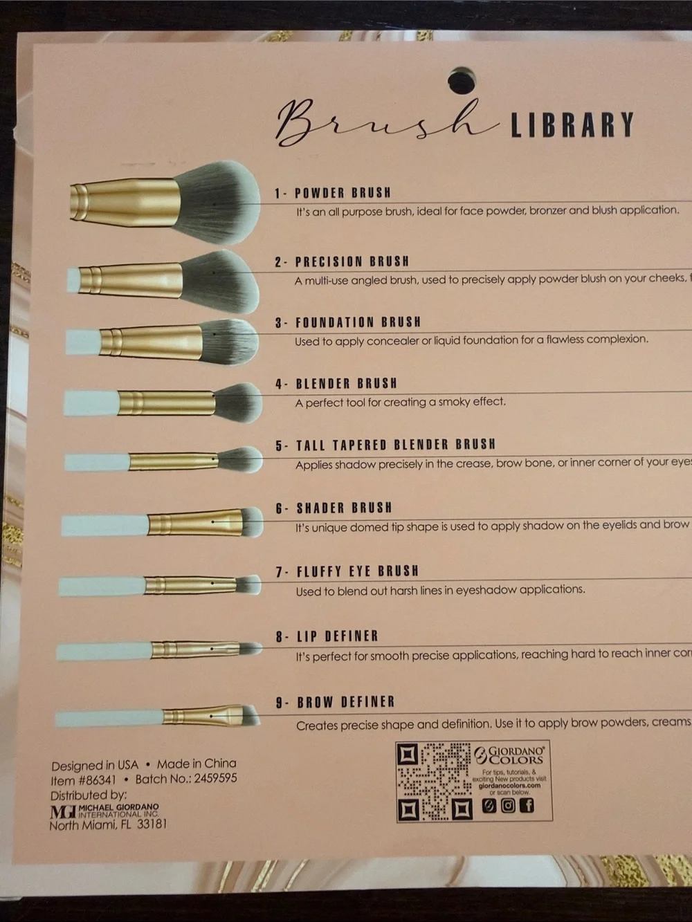 Giordano 9 Piece Brush Library